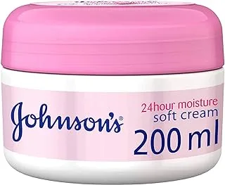 Johnson's Body Cream, 24 Hour Moisture, Soft, 200ml