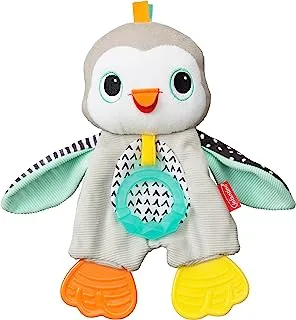 Infantino Cuddly Teether Penguin For Sensory Exploration - Silicone Teether, Teething Relief