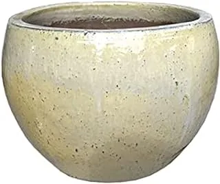 Dubai Garden Centre Ceramic Pot, Medium, Cream White