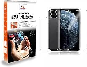 EzUK 2In1 Front And Back Tempered Glass Screen Protector For Apple Iphone 11 Pro Max 6.5-Inch Easy Installation, 9H Scratch Resistance, Anti Bubble - Clear