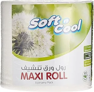 Soft N Cool Eco-Friendly High Absorbency Kitchen Maxi Roll Tissue, 1Ply x 300meter