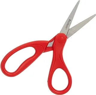 Scotch Universal Home & Office Scissors 6 in (15 cm), 1 scissors/pack | Stainless Steel Blades | Red color | Multipurpose | Office, Home and School use | Scissors