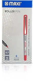 MAXI ROLLER PEN 0.7MM NEEDLE TIP BOX OF 12PC RED