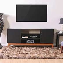 Danube Home Titan TV Cabinet for up to 60 Inches TV I Entertainment Modern Design Wall Unit Furniture I Wooden TV Stand for Living Room, Bedroom I Made in Brazil TV Rack - Black