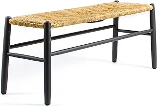 STIPA BENCH ALUMINIUM, CHARBON - WICKER, NATURAL