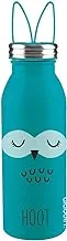 Aladdin Zoo Thermavac™ Stainless Steel Water Bottle 0.43L Owl – Soft silicone fingerloop | Double Wall Vacuum Insulated Reusable Water Bottle | Keeps Cold for 7 Hours | BPA-Free | Leakproof