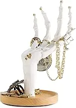 SUCK UK Uk Skeleton Hand Ring Holder & Jewelry Stand Earring Organizer & Necklace Holder For Gothic Decor Halloween Decorations & Bedroom Accessories Bracelet Holder & Jewelry Organizer White