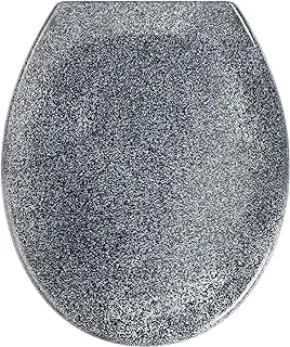 WENKO, Toilet Seat Ottana, Duroplast, Granite Design, Non-Slam Anti-Bacterial Seat for Bathroom, Soft Close & Easy Clean, 37x44.5cm, Multicoloured