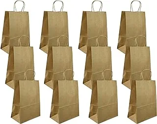 ECVV r-moment paper gift bags 12 pieces set eco-friendly with handles bulk shopping kraft retail party 27x21x11cm color brown, psb2732b