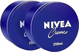 NIVEA Moisturising Cream, Universal All Pourpose Moisturizer for Face Body Hands, Tin 2x250ml