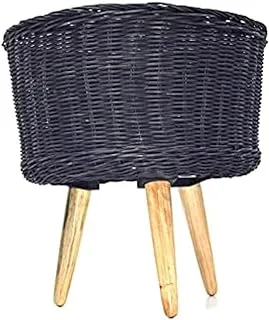 Dubai Garden Centre Rattan Planter with Stand, Black