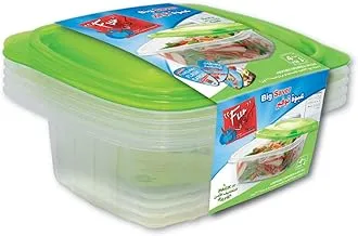 Fun Indispensable Disposable Multipurpose Plastic Food Container Set With Lid/Meal Prep - Pack Of 4-32Oz