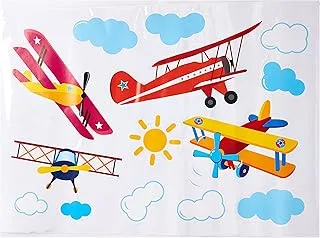 StickieArt Biplane Wall Stickers, Home Decoration DIY Removable Decals for Living Room Bedroom, Medium, 50 x 70 cm, STA-117