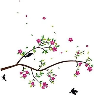 Stickieart - Birds On Flower Branch Wall Decal - Large - 60 X 90 Cm - Sta-183