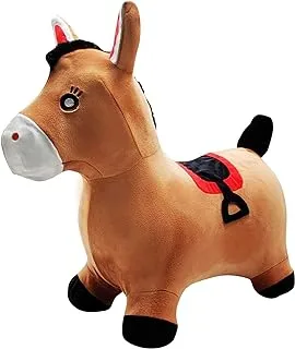 Lexibook Inflatable Jumping Horse, Manual pump included, Secure and durable plastic, Brown, BGP050