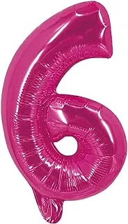 Party Time 6 Number Foil Ballon, Pink