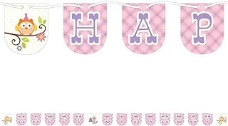 Creative Converting Happi Woodland Girl Shaped Ribbon Banner, 7-Inch Size