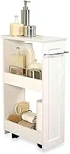 Zenna Home 9227Wwbb Slim Bath Shelves Bathroom Storage, Size: 8-Inch Width X 26.25-Inch Height X 16 - Inch Depth, White