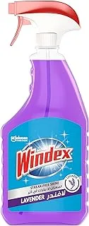 Windex Lavender Window & Glass Cleaner, Streak Free Shine, Works On Smudges & Fingerprints, 750ml