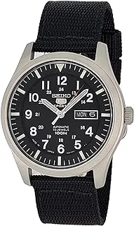 Seiko 5 Automatic Mens Watch Black Dial Nylon - Snzg15J1, Analog Display