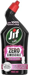 Jif Anti-Bacterial Toilet Cleaner For 100% Limescale Removal, Pink Power Disinfects And Kills 99.9% Of Germs, 750ML