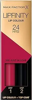 Max Factor Lipfinity Lip Colour Lipstick, 2-Step Long Lasting, 335 Just In Love, 2.3 Ml + 1.9 G