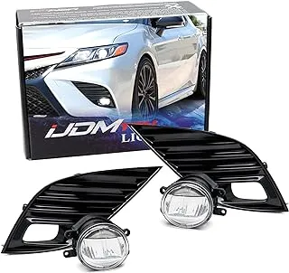 Ijdmtoy Jdm Style Oem-Spec 15W Led Fog Light Kit Compatible With 2018-2020 Toyota Camry Se & XSe, Includes (2) Led Fog Lamps, Gloss Black Bezel Covers & On/Off Switch Relay Wiring Harness