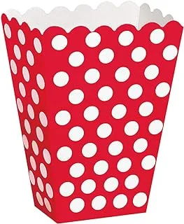 Unique Ruby Red Polka Dots Treat Boxes 8-Pieces