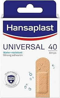 Hansaplast Universal Plasters, Breathable Material with Strong Adhesion and Water-Resistant Non-stick Wound Care Strips, Suitable for Covering Everyday Wounds, 40 Strips