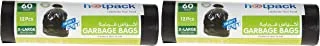 Hot Pack Hotpack Disposable Heavy Duty Strong Oxo Bio-Degradable Black Garbage Bag Roll Twin Pack, 60 Gallon, X-Large, 24 Pieces