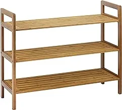 Oceanstar 3-Tier Bamboo Shoe Rack, Medium, Natural