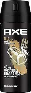 Axe Men Deodorant Body Spray, for Long Lasting Odour Protection, Gold, 48 hours Irresistible Fragrance, 150ml