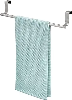 iDesign Forma Over Door Towel Rail, Towel Holder for Kitchens and Bathrooms, Stainless Steel, Silver, 14-Inch