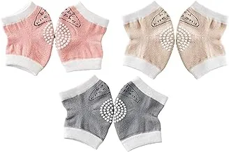 Star Babies Anti-Slip Crawling Kneepads - Girls - Multicolour, Pack Of 3