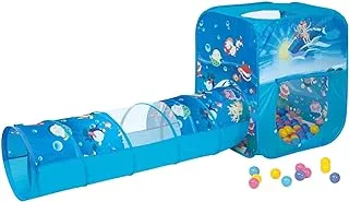 Ching Ocean Square Play House & Tunnel with 100pcs Colorful Balls Blue One Size CBH-04