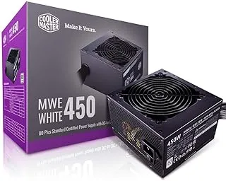 Cooler Master Mwe White 450 80+ White 450W Psu With Hdb Silent 120mm Fan, Single +12V Rail, Flat Black Cables