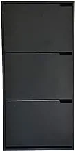 Harmony Mdf 3 Layer Shoe Cabinet Black Color