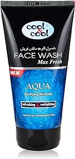 Cool & Cool Purifying Aqua Face Wash for Men 150 ML - Natural Betain & Purifying Minerals, Cleanses Clogged Pores & Hydrates Skin, Suitable for All Skin Types