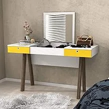 tecnomobili Dressing Table With 2 Drawers And Pull-Up Mirror, White