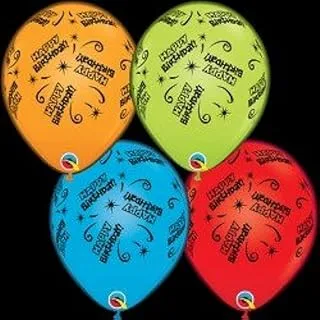 Qualatex Q-Lite Special Assorted Birthday Latex Balloons, 4 Pieces