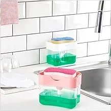 Organizers - Soap Dispenser And Sponge Holder For Kitchen Sink, 2 In 1 Dish Washing Caddy, Easy Refill/ Durable- Pink, Or-8127-Pink, Organizers-Or-8127