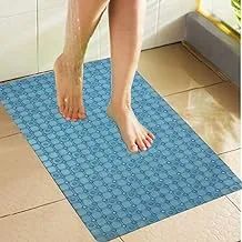 Fun Homes Checkered Design Non Slip Bathroom Mat,Bathtub Mat,Shower Mat,Bath Mat With Suction Cups (Blue), Fun0576, Standard