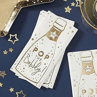 Ginger Ray Pop The Bubbly Bottle Napkins 16-Pieces