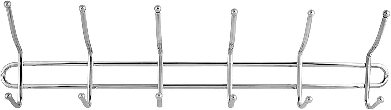 Royalford Rf4705 Metal Hanger With 6 Hooks, Silver