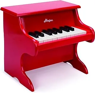 Hape Playful Piano Toy | 18 Kid-Sized Keys Wooden Mini Musical Instrument Toy, 3 Years And Up, Encourages Skill Development & Musicality, Red