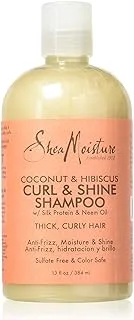 Shea Moisture Coconut Hibiscus Curl & Shine Shampoo, 13 oz, Pack of 2