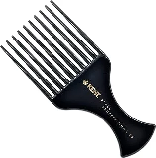 Kent Professional SPC86 Afro Comb | Static and Heat-Resistant Hard Rubber | Rounded Teeth for Gentle Styling | Versatile for Backcombing and Volume | Ergonomic Grip for Daily Use