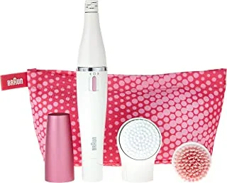 Braun face se832s color facial cleansing brush & facial epilator limited edition with sensitive brush and beauty pouch (832s multicolored)