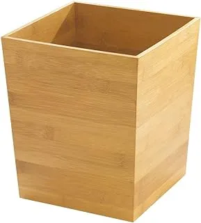 iDesign Formbu Wood Wastebasket, Small Square Trash Can for Bathroom, Bedroom, Dorm, College, Office, 8.5