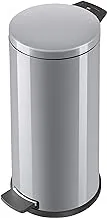 Hailo Solid L, 0522-070 Waste Bin Sheet Steel, 18 Galvanised Inner Bucket, Self-Extinguishing, Non-Slip Base, Silver, Made In Germany, L